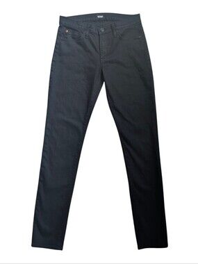 Hudson Colette Midrise Skinny Jeans Black Denim USA Made Women's Size 28